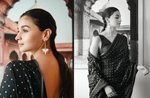 Alia Bhatt looks picture-perfect as she drapes a gorgeous black dotted Saree; see photos